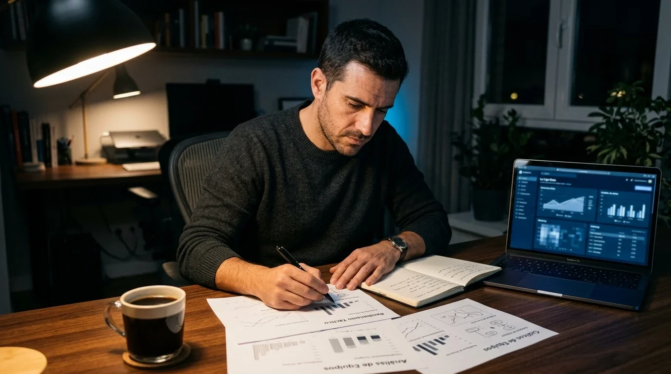 Analista revisa gráficos del mercado de apuestas online en España